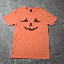 Halloween Jack-o-Lantern Pumpkin Cute T-Shirt Gildan Simple Womens Sz Med
