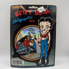 Vintage 1996 BETTY BOOP HOLOGRAPHIC DECAL Chroma Car Sticker Retro NOS 6"