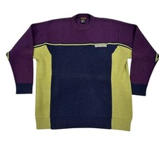 Vintage Van  s Wool Sweater Size XL Rare Crewneck 90s Y2K Skater Purple / Green