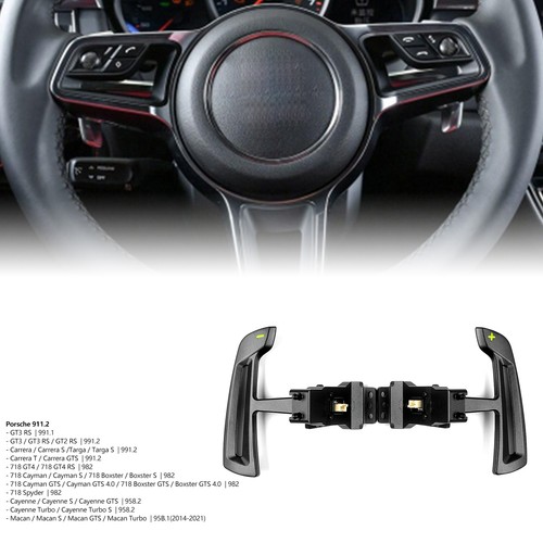 Steering Magnetic Paddle Shifter For Porsche 718 GT4 / 718 GT4RS Black Green A1 - Picture 15 of 17