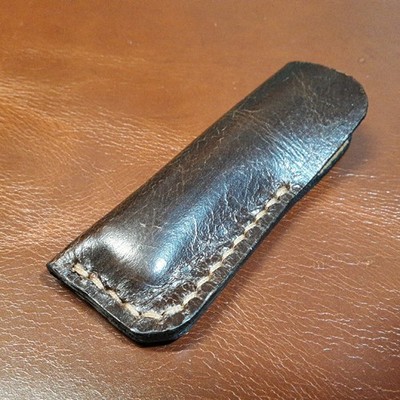 Leather Folding Knife Slip fits Buck 55 Beautiful Pull-up Leather Sheath Only