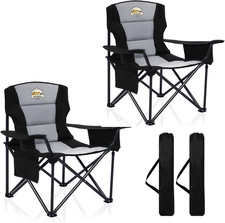 Oversized Camping Chairs 2 Pack - 450Lbs Support Heavy Duty Folding Camp Chair W