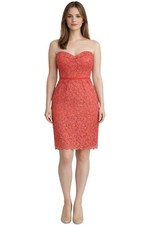 Jenny Yoo Dress Hudson Floral Lace Strapless Sheath Sz. 10 in Paprika $325