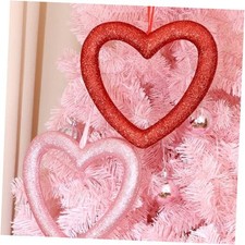 2 Pcs 8 Inch Valentine  s Day Large Heart Tree Ornaments, Red and Pink Love