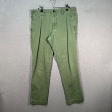 Gap Mens Siez 32 x 30 Slim Fit Green Chino Pants 100 Cotton Casual Lightweight