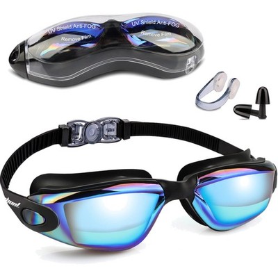 Swimming Goggles for Adults and Children with Anti-Fog and UV Protection, Ear...