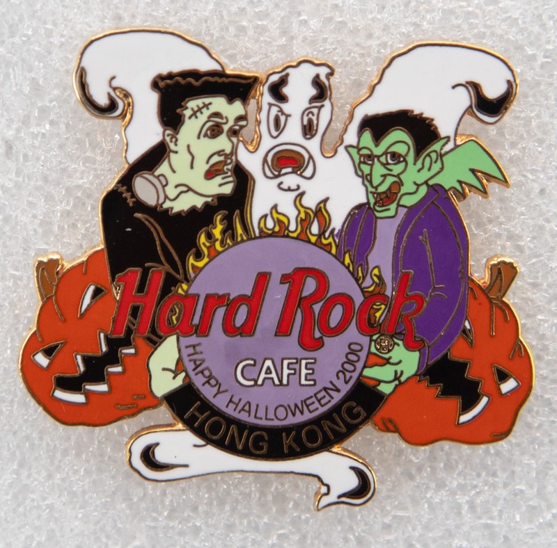 Hard Rock Cafe HONG KONG 2000 HALLOWEEN PIN Monsters Ghost Pumpkins HRC #15131