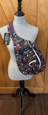 Kavu Sling Rope Crossbody Bag - Multi Zip - Flutterfly Butterflies Shoulder NWT