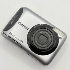 Canon PowerShot A490 10.0MP Digital Camera - Silver - Point & Shoot Compact A+