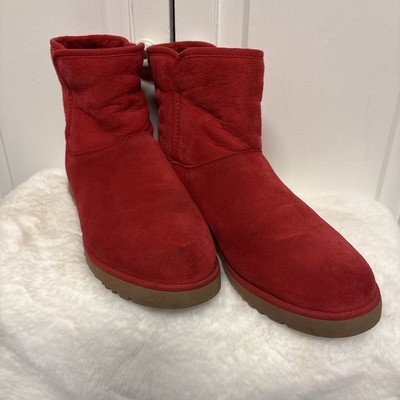 UGG Classic Red Womens Mini Short Boots Shoes Size USA 8