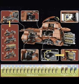 NEW Star Wars Trade Federation MTT 7662 Building Bricks Custom LEGO 100% MOC Set