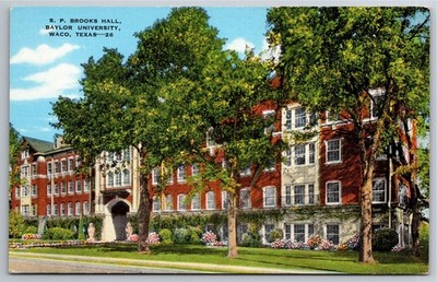 TX, Waco, S. P. Brooks Hall, Baylor University, Vintage Postcard