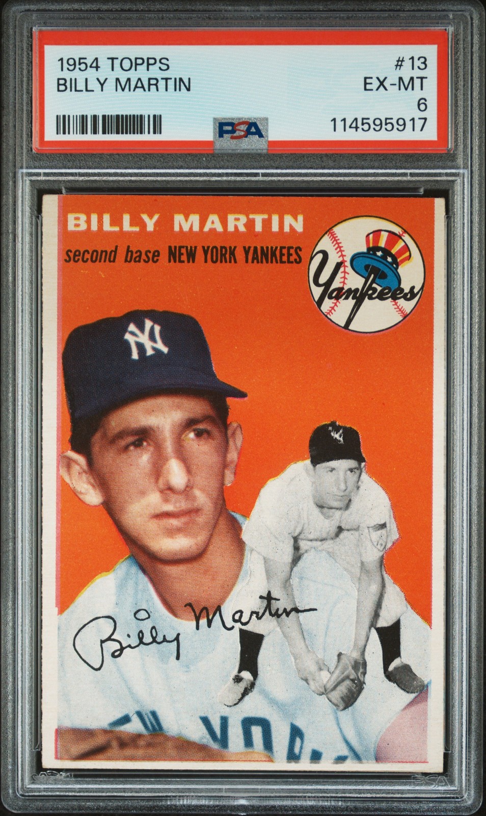 1954 TOPPS #13 BILLY MARTIN PSA 6