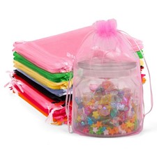 Organza Bags for Jewelry and Party Favors Mixed Colors 6x9 Inch 100 Pieces