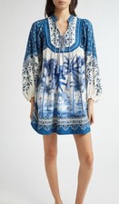 Farm Rio Palms Linen Beaded Dress Size Small