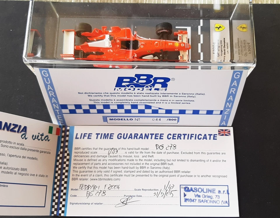 FERRARI F2004 GP UNGHERIA SCHUMACHER  - BBR BG278 #44/500 - Immagine 4 di 4