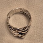 Signed Israel Calla Lily Ring Sterling Silver Woven Band Sz 10 Flower Statement  — photo 4