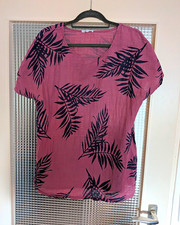 Made in Italy Damen Bluse Basic Kurzarm V-Aus...