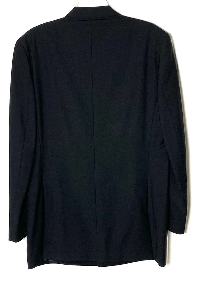 GIANNI VERSACE Italy 90's Vintage Satin Trim Long Blazer Coat Jacket 50 IT L 40 - Image 4 of 4