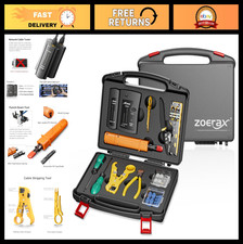 11-in-1 Network Tool Kit - RJ45 Crimp Tool, Tester, Punch Down, Stripper, Cutter