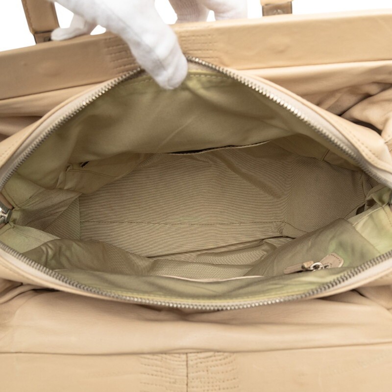 Dior Karenina Handbag Leather Beige Women's Used Authentic thumbnail 5