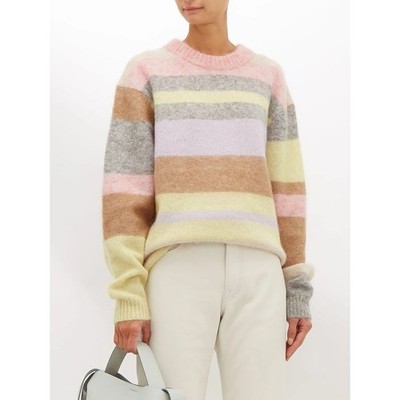 Acne Studios Kalbah Mohair Wool Stripe Longline Oversized Sweater, Size XXS, EUC