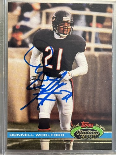 1991 Topps Stadium Club Donnell Woolford #213 Chicago Bears AUTO Signed NFL Card - Bild 1 von 2