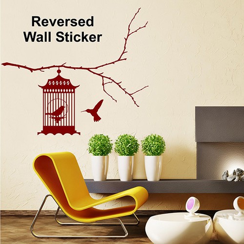 WALL STICKERS / BIRD CAGE WALL STICKER / VINYL WALL ART DECAL STICKER N28 - Picture 2 of 5