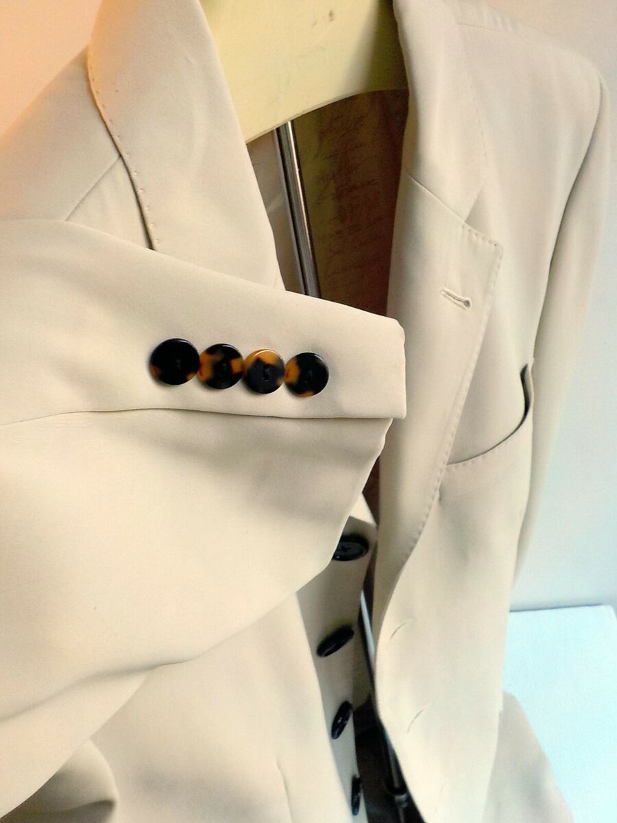 JEAN PAUL GAULTIER Classique 4 Button Blazer-Beige-Made in Italy SZ 38