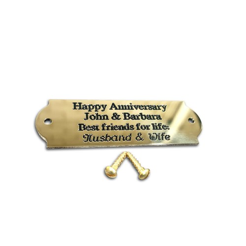 Curved end design solid brass or Aluminium engraved small name plaques - Picture 1 of 10