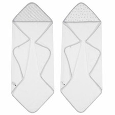Just Born 2 Hooded Towels Grey/White One Size Baby