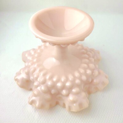 RARE Fenton Pink / Rose Pastel Milkglass Hobnail Compote RARE Fenton Pink / Rose Pastel Milkglass Hobnail Compote