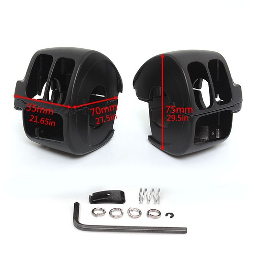 Black Handlebar Control Switch Housing Covers For Harley Sportster Dyna 1996-13 - Picture 4 of 16