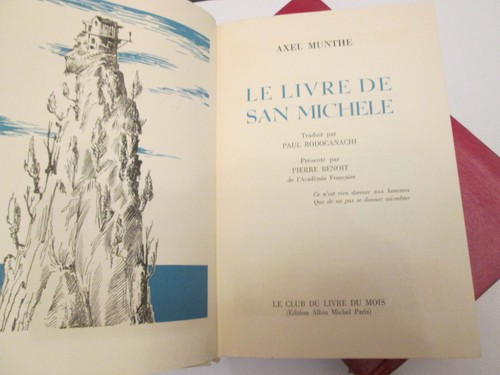 livre de san michele . AXEL MUNTHE ..Edité par LE Club Du Livre Du Mois, 1950 - Imagen 2 de 2