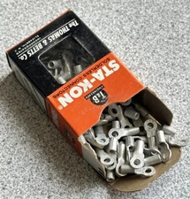NEW Pkg/Box of 100 Thomas & Betts Sta-kon B14-4 Ring Terminals 18-14 AWG #4 Bolt