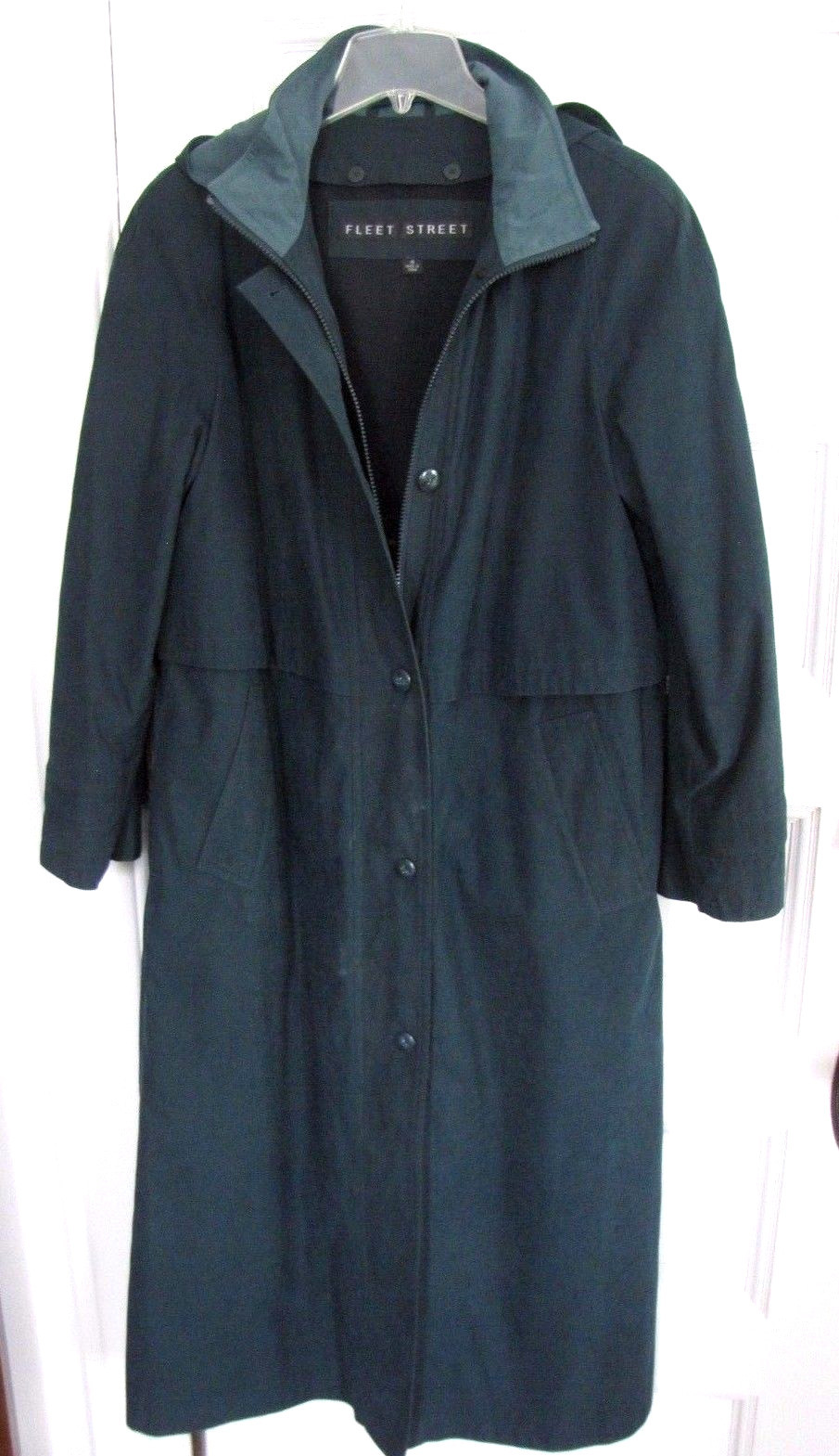 NEW ( retail) FLEET STREET Sueded Dark Green Hooded All Season Coat,10 NEW ( retail) FLEET STREET Sueded Dark Green Hooded All Season Coat,10