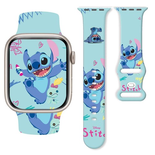 Disney Stitch Silicone Strap for Apple Watch 10 9 8 7 Printed Band Replaceable B - Picture 13 of 13