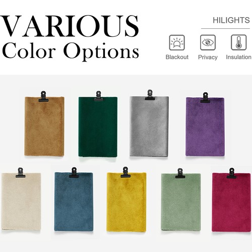 2 Panels Velvet 100% Blackout Curtains for Living Room Thermal Rod Pocket Drapes - Picture 29 of 65