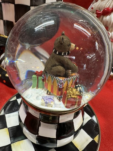 MacKenzie Childs - Bear With Gifts Snow Globe Christmas Sleigh- Retired - Picture 4 of 5
