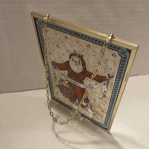Vintage 1987 handgefertigter Weihnachtsmann Wandbehang Sonnenfänger mit Ständer - Weihnachtsmann - Bild 5 von 6