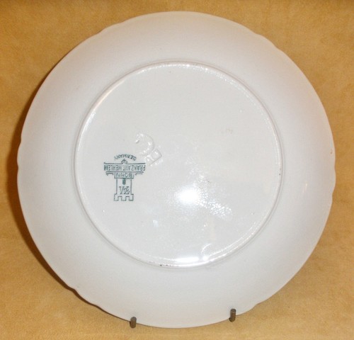 Set of 5 Antique Bonn Franz Ant Mehlem Art Deco Poppy 8 1/2 Dinner Plate - Picture 7 of 8