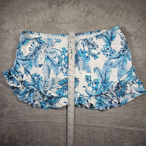 LA BLANCA Women's Blue Sides Belle Fiore Swim Skirt Swimsuit Bottom 18 Plus New - Picture 6 of 7