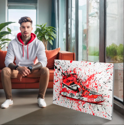 Kunstwerk  ''Sneaker Freaker'' Leinwand oder Acrylglas Comic Art Pop Art Sneaker