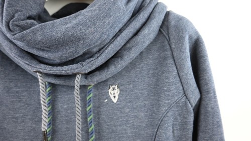 NAKETANO women's hoodie in melange blue size S/UK10 - Picture 5 of 9