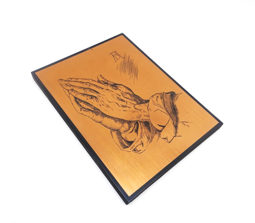 Albrecht Dürer Praying Hands German Art Etched Copper Prayer Wall Framed 24x17cm - Picture 5 of 7