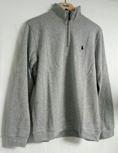 POLO RALPH LAUREN MENS MARL GREY 1/4 ZIP BLACK PONY FUNNEL JERSEY SWEATER JUMPER - Picture 6 of 24