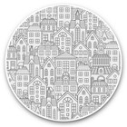 2 x Vinyl Stickers 30cm (bw) - Teal Hand Drawn Houses Home  #43047