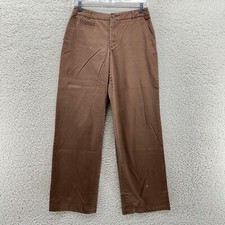 Vtg Cherokee Brown Khaki Pants 4 Straight Leg Y2K Mid Rise Flat Front Classic