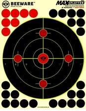 BEEWARE MAX SPLATTER 8" Circle Reactive Splatter Targets (4 Pack)