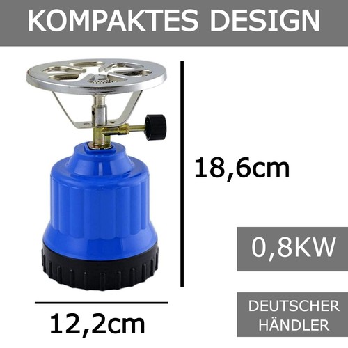 Mobiler Gaskocher Campingkocher 1 Flamme + 4X Kartusche Gasflasche